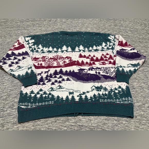 Vintage Northern Reflections Winter Scene Cardigan Ladies M/L - Picture 8 of 8